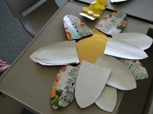 Seleção do material para fazer a flor