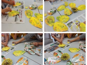 Após feito o recorte, os alunos iniciaram o processo de pintura.
