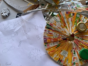 Inicio da construção, após o brainstorming, com o esquema elaborado.