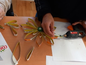 Elaboração da parte anterior da flor
